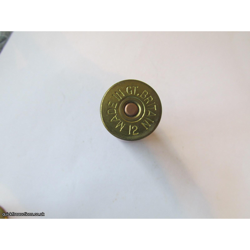 12G R.T.O. DICKSON [LION] BRIGHT RED HS.=MADE IN GT.BRITAIN CARTRIDGE  [INERT]