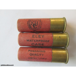 16G R.T.O. ELEY WATERPROOF CASE PEGAMOID QUALITY NOBEL CARTRIDGE  [INERT]