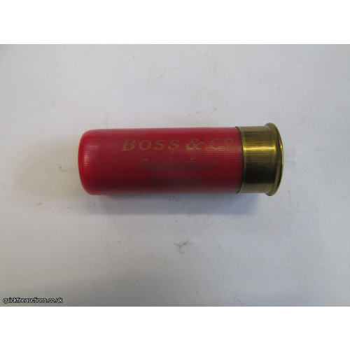 12G BOSS & CO GUNMAKERS GOLD PRINT CARTRIDGE [INERT]