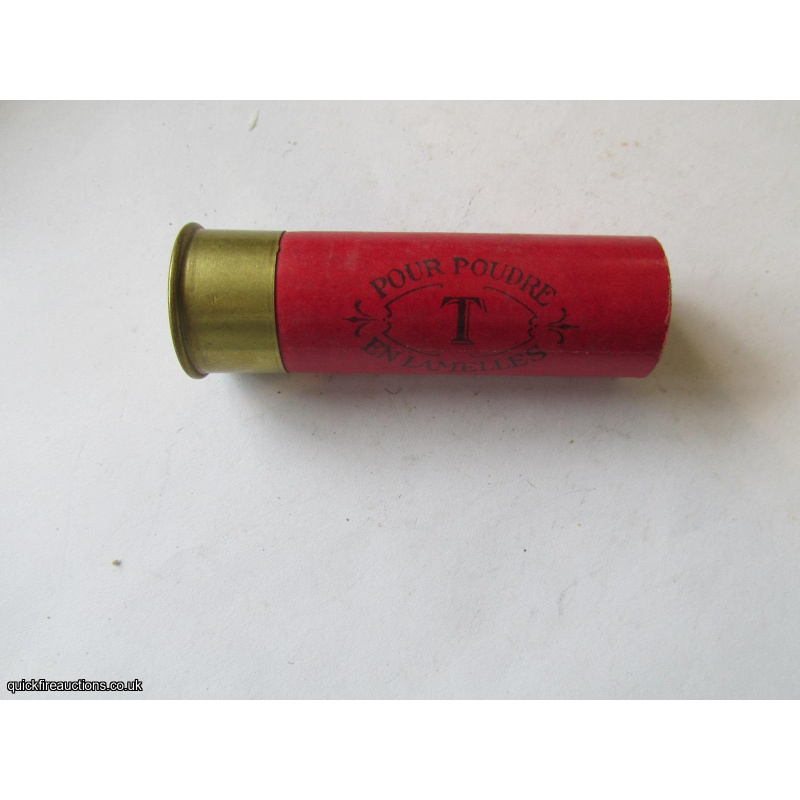 12G N.P.E. GEVELOT POUR POUDRE EN LAMELLES T RED CARTRIDGE  [INERT]