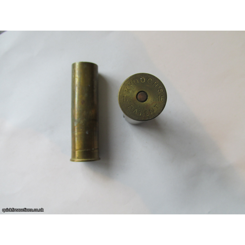 16G PRIMED 2 1/2 inch KYNOCH PATENT SM PRIMER BRASS EMPTY CARTRIDGE  [INERT]