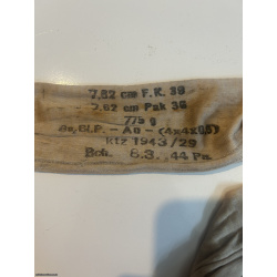 Two captured German 7.62 cm FK296(r) HE/T projectiles With one original charge bag and one tracer component