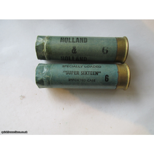 16G HOLLAND & HOLLAND SUPER SIXTEEN SMALL PRINT EMPTY FIRED CASE