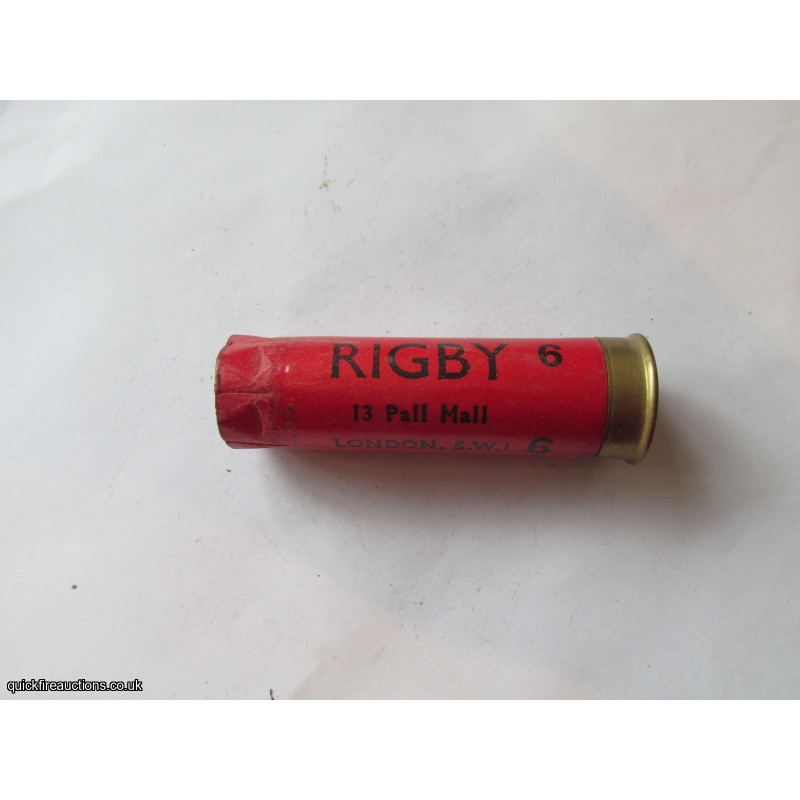 12G  RIGBY RED CARTRIDGE EMPTY FIRED CASE