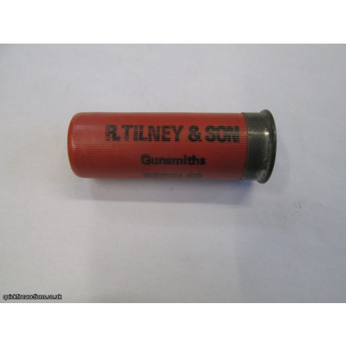 12G TILNEY & SON GUNSMITHS BECCLES CARTRIDGE [INERT]
