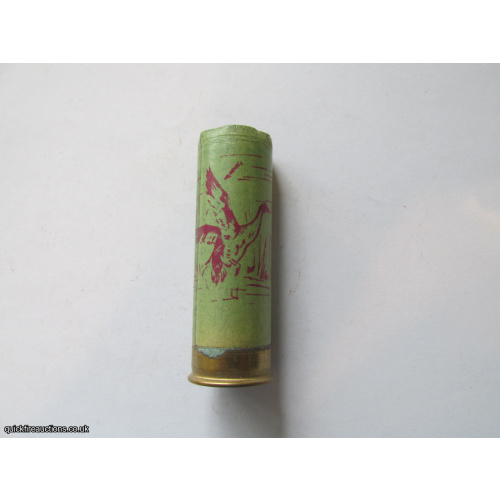12G AZOT DUCK GREEN WITH RED PRINT EMPTY FIRED CASE