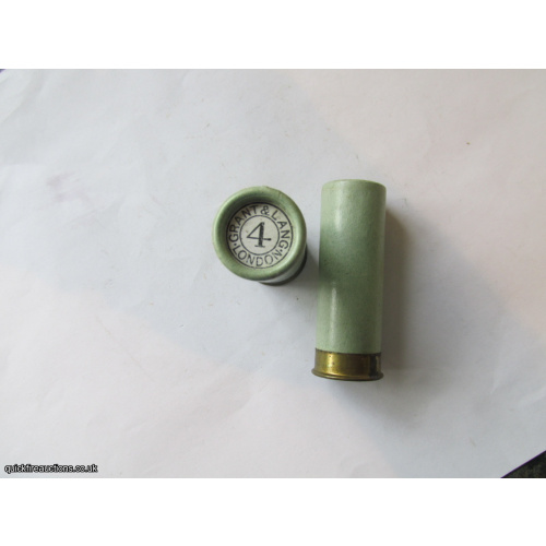 12G R.T.O. TC = GRANT & LANG LONDON PLAIN GREEN TUBE CARTRIDGE  [INERT]