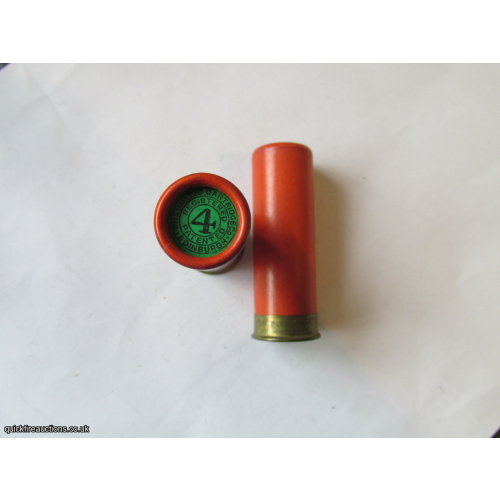 12G R.T.O. TC = PNEUMATIC CART CO EDINBURGH REG PAT PLAIN ORANGE TUBE CARTRIDGE  [INERT]