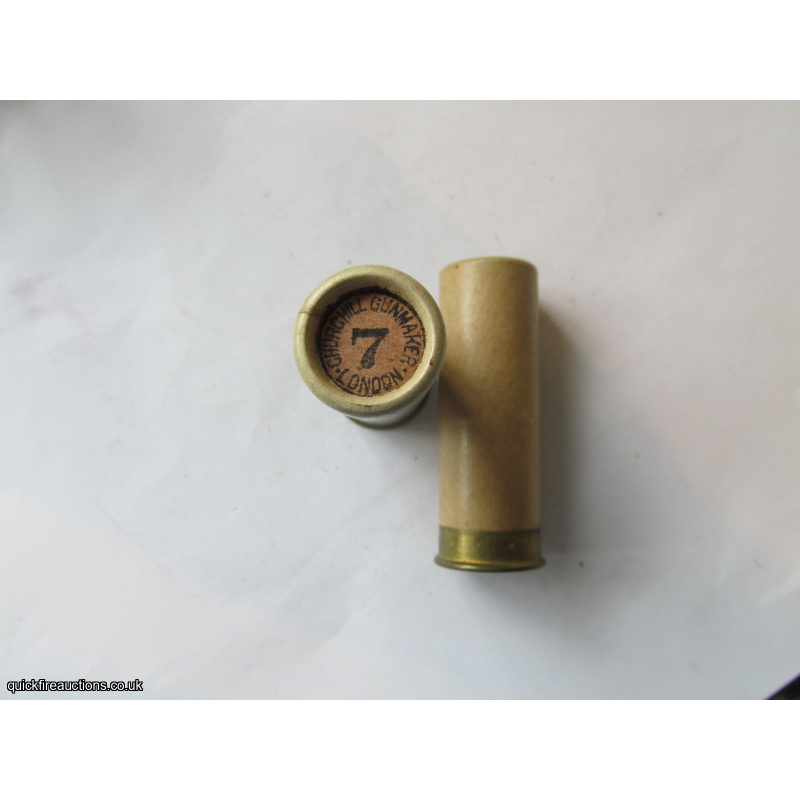 12G R.T.O. TC = CHURCHILL GUNMAKER LONDON PLAIN WHITE TUBE CARTRIDGE  [INERT]