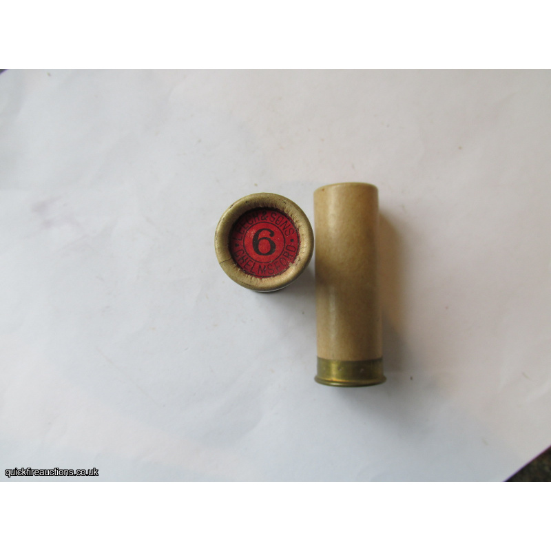 12G R.T.O. TC = LEECH & SONS CHELMSFORD PLAIN WHITE TUBE CARTRIDGE  [INERT]