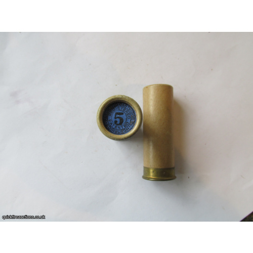 12G R.T.O. TC = PNEUMATIC CART CO EDINBURGH REG PAT PLAIN WHITE TUBE CARTRIDGE  [INERT]