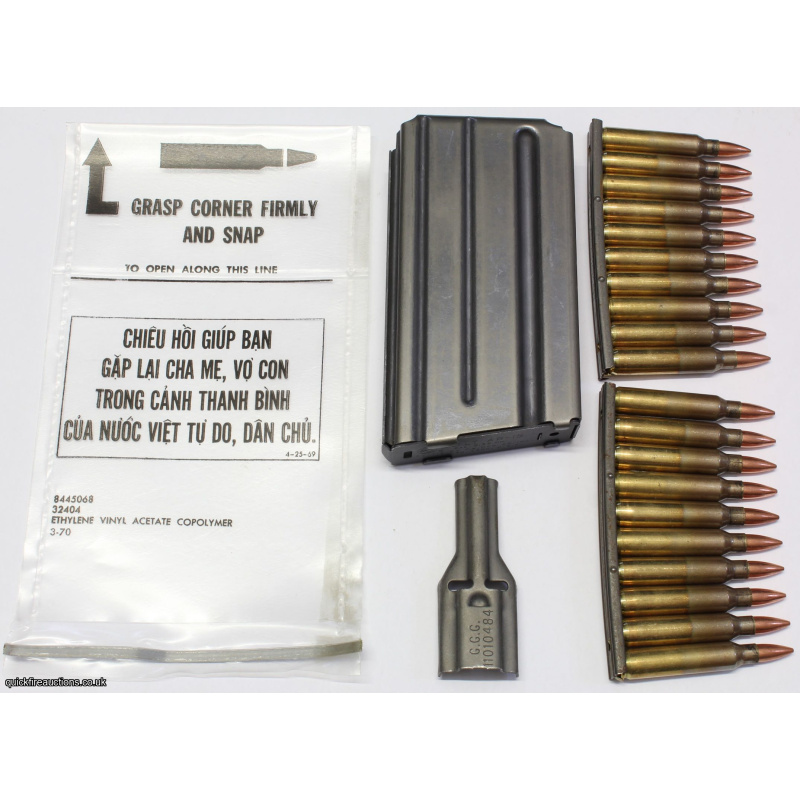 Vietnam COLT M16 20rd Magazine & Inert 5.56mm Bullets M16 AR15 M4 