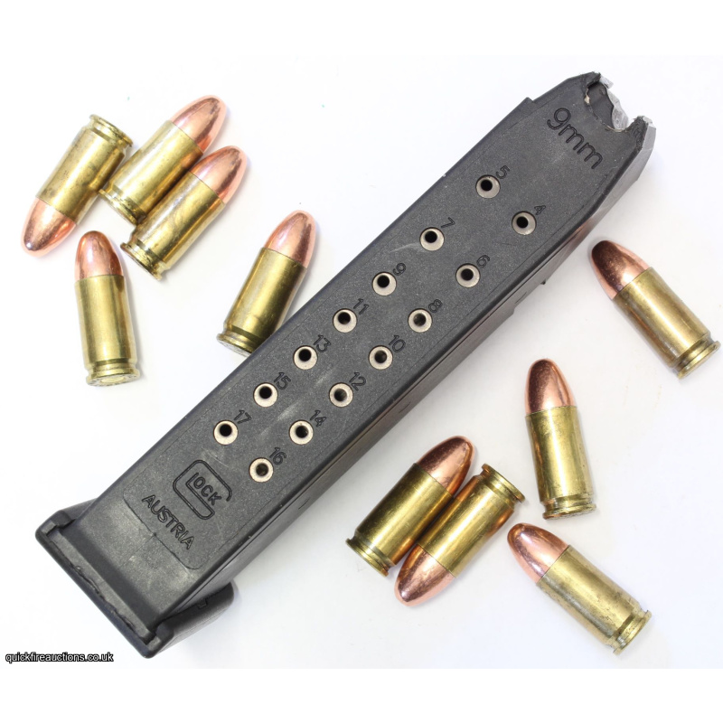 Glock 17 9mm Magazine, Loader, Pouch & Inert Bullets