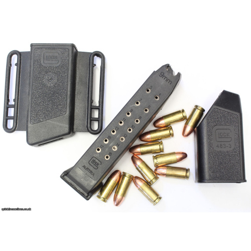 Glock 17 9mm Magazine, Loader, Pouch & Inert Bullets