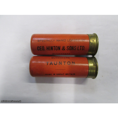12G R.T.O. HINTON & SONS SPECIALLY HAND LOADED ORANGE CARTRIDGE  [INERT]