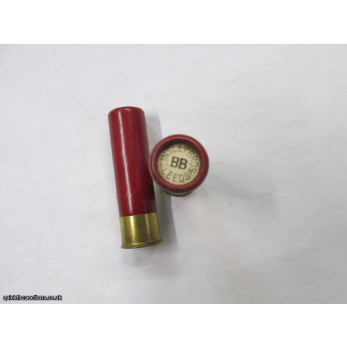 12G R.T.O. 3inch TC =LINSLEY BROS LEEDS PLAIN RED TUBE CARTRIDGE  [INERT]