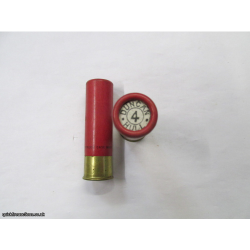 12G R.T.O. 3inch TC =DUNCAN HULL PLAIN RED TUBE CARTRIDGE  [INERT]