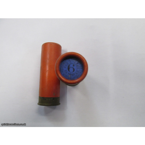 12G R.T.O. TC= PNEUMATIC CARTRIDGE CO EDINBURGH PLAIN ORANGE TUBE CARTRIDGE  [INERT]