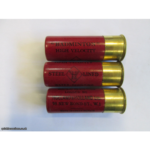 12G R.T.O. HOLLAND & HOLLAND BADMINGTON HIGH VELOCITY Sm PRINT CARTRIDGE  [INERT]