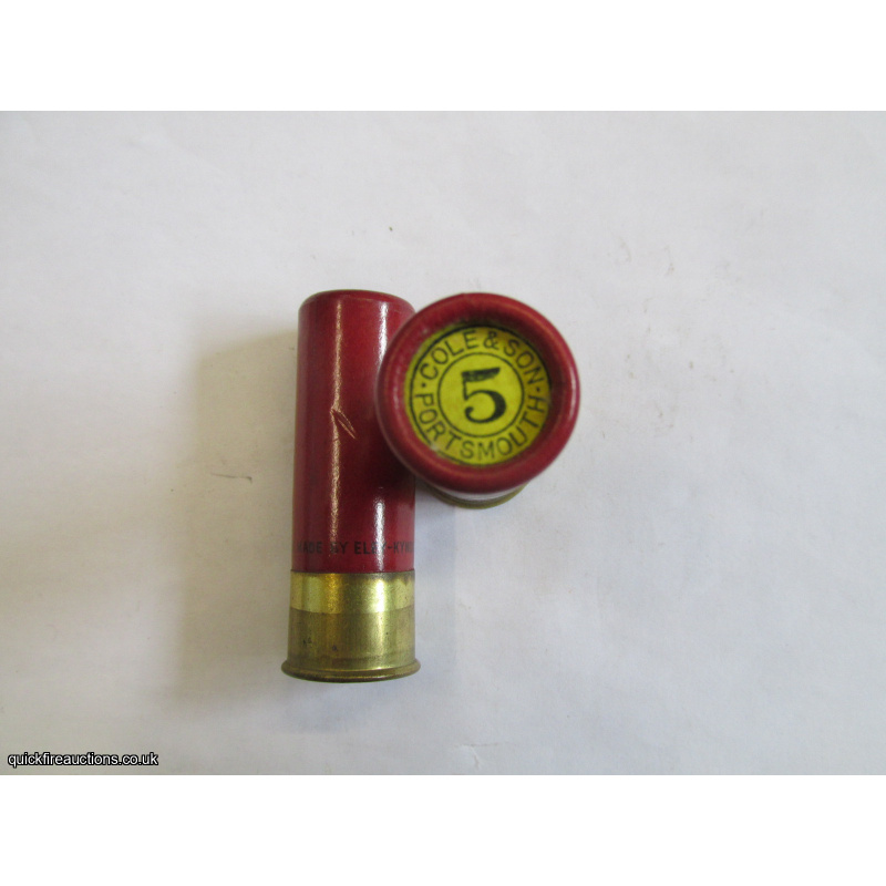 12G R.T.O. TC=COLE & SON PORTSMOUTH PLAIN RED TUBE CARTRIDGE  [INERT]