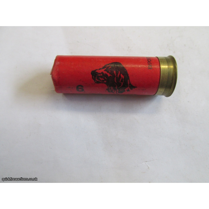 12G WOODS W UNIVERSAL [DOG RED] EMPTY FIRED CASE
