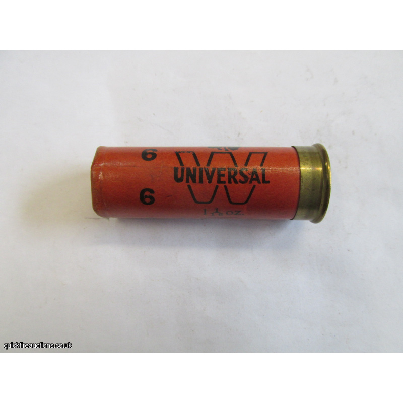 12G WOODS W UNIVERSAL [DOG ORANGE] EMPTY FIRED CASE