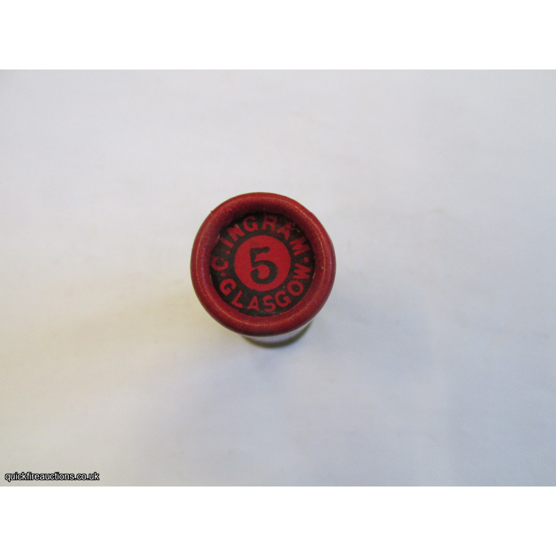 12G R.T.O. TC= C INGRAM GLASGOW PLAIN RED TUBE CARTRIDGE  [INERT]