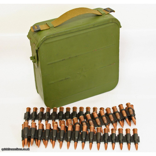 Vickers Maxim 1910 PKM 7.62x54mm Ammo Tin & Bullet Belt
