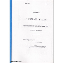 Bound Reprint - 'Notes On German Fuzes And Typical French And Belgian Fuzes - 1918'