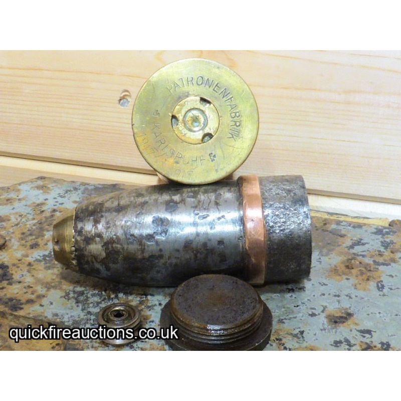 WW1 German 3.7cm Sockelflak HE Round