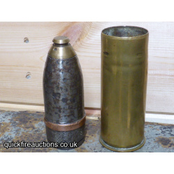 WW1 German 3.7cm Sockelflak HE Round
