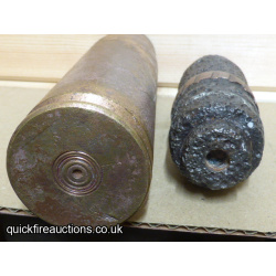Soviet-Bloc 37mm N-37 HE projectile and case