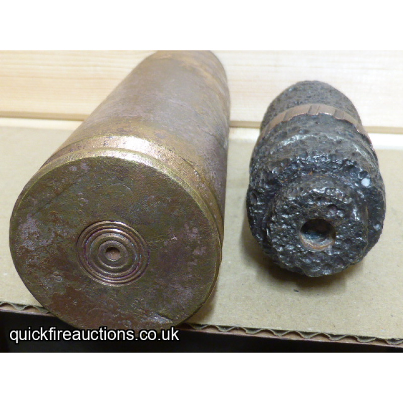 Soviet-Bloc 37mm N-37 HE projectile and case