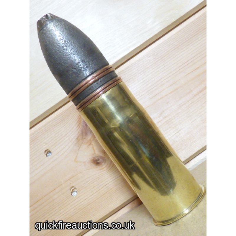 Sectioned WW1 French 37mm/1Pdr Hotchkiss HE Round