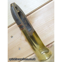 Sectioned WW1 French 37mm/1Pdr Hotchkiss HE Round
