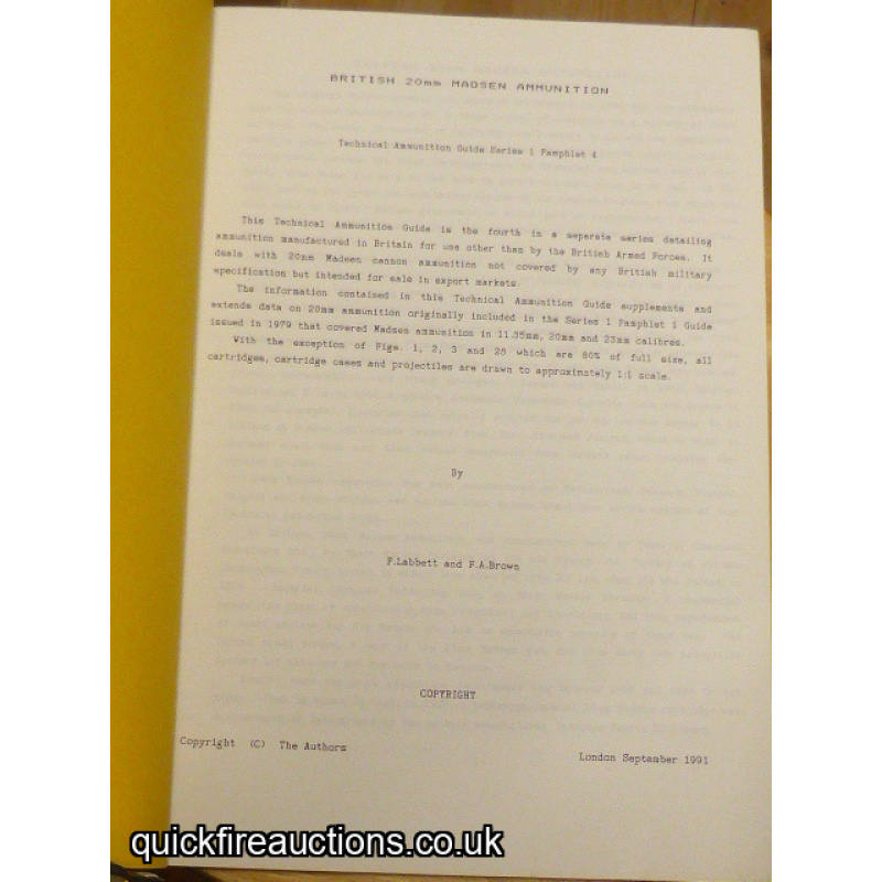 Technical Information Guide - British 20mm Madsen Ammunition