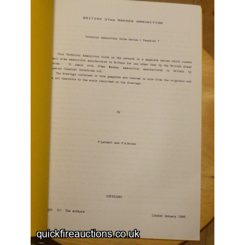 Technical Information Guide - British 37mm Madsen Ammunition