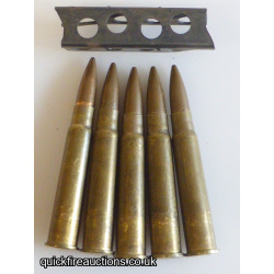Five .303in Ball Rounds in Charger 