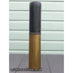 Fired WW1 German 7.7cm Field Gun Shrapnel Projectile and Case.
