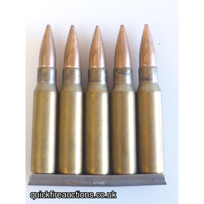 Representing 5x 7.62mm NATO L38A1 Ball Rounds in Clip