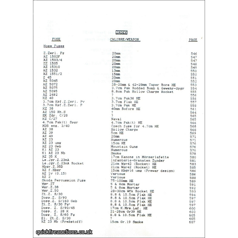 Bound Reprint - 'German Explosive Ordnance - Projectile Fuzes TM9-1985. March 1953'