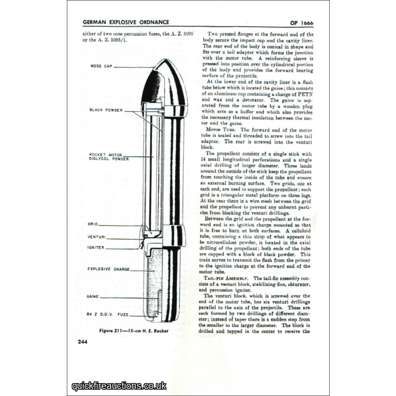 Bound Reprint - 'German Explosive Ordnance of World War Two – Rockets, OP 1666'