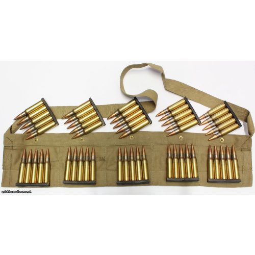 L3A1 Bandoleer 7.62mm NATO Rounds on Stripper Clips SLR FN FAL