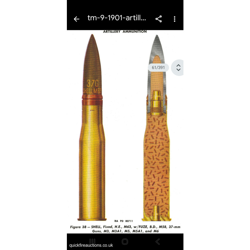 WW2 American 37mm Tank/Anti-Tank Gun, M74 APT Round