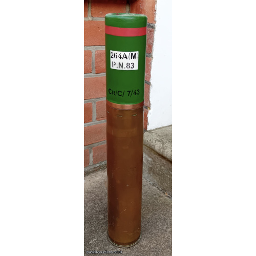 Very rare US 75mm Sherman tank smoke round in M18 case